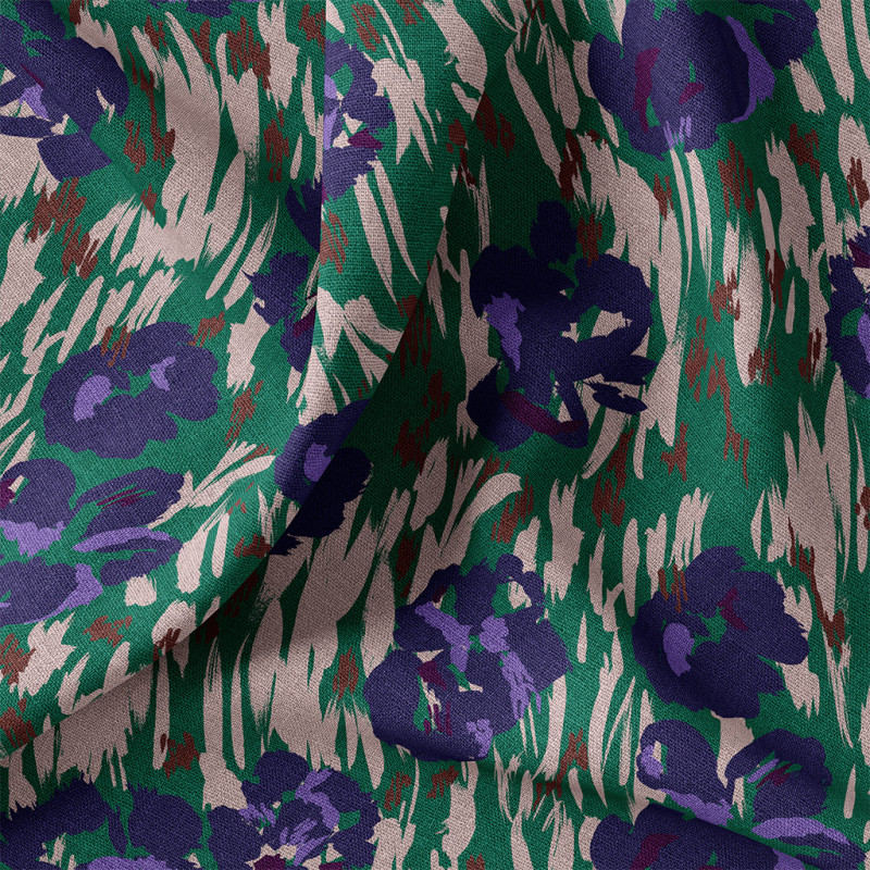 Printed Half Panama AMAYA Green / Blue